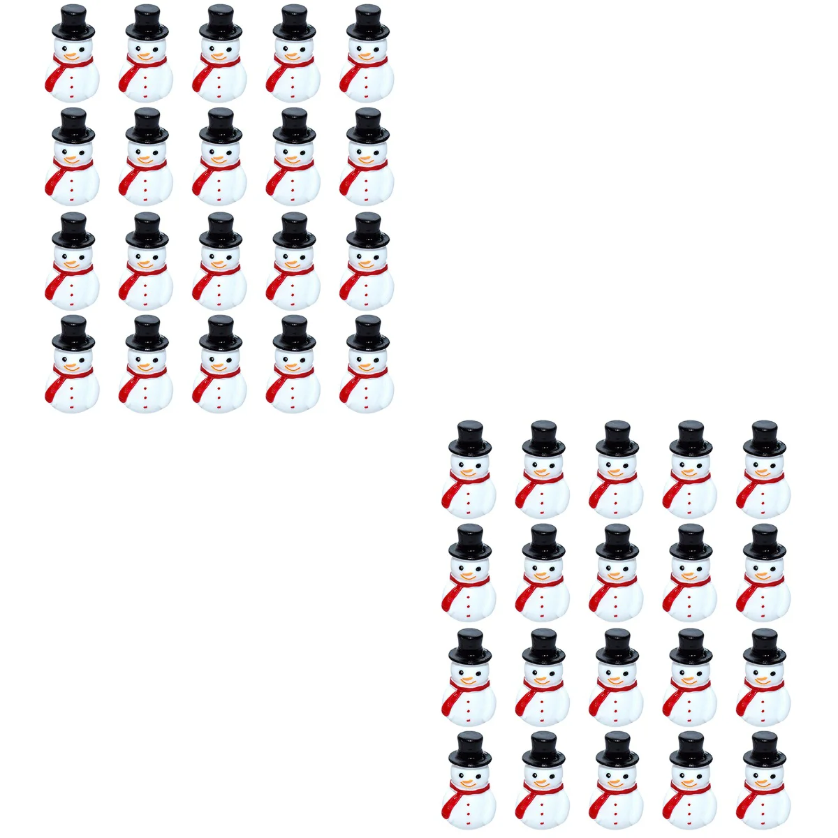 

40 Pcs Kids Car Accessories Mini Snowman Birthday Party Supplies Suite Resin Child