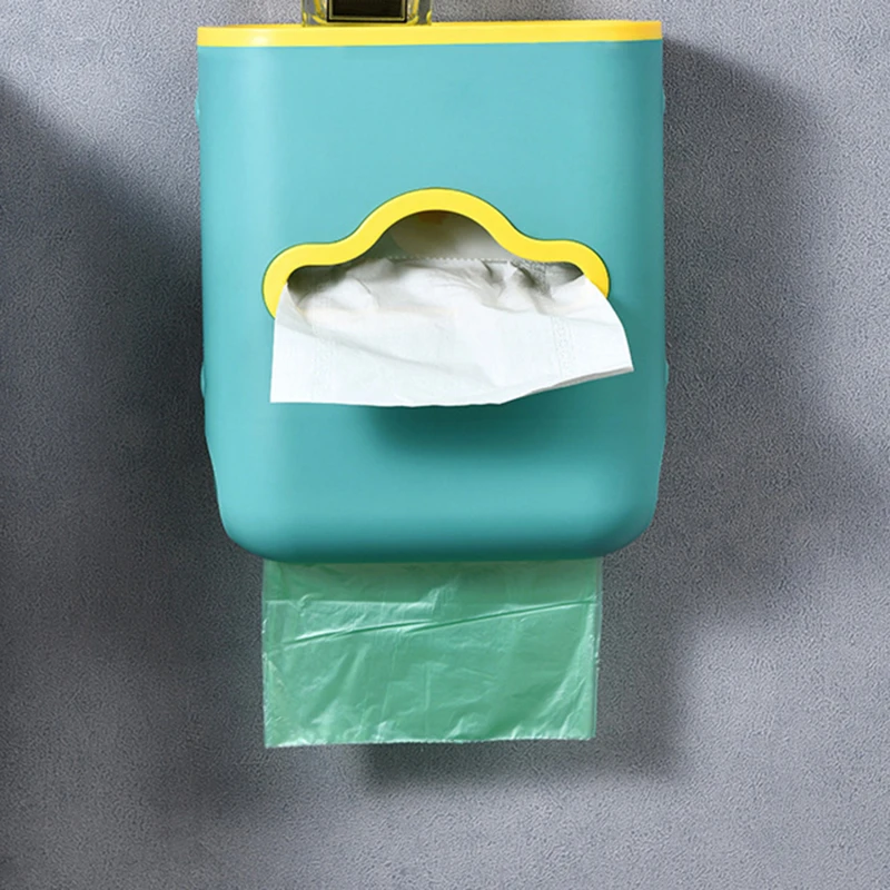

Wall Mount Tissue Holder for Bathroom Storage Box Punch-Free Home Supplies Rack Case Toilet Paper Holder Garbage Bag Box