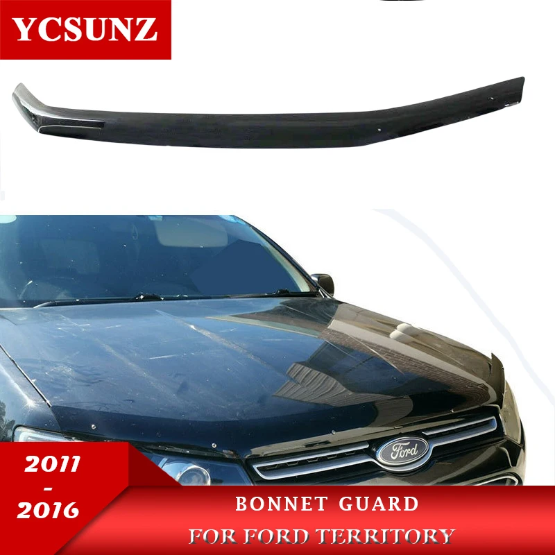 

Black Acrylic Bonnet Guard Protector For Ford Territory 2011 2012 2013 2014 2015 2016 Hood Scoop Bug Shield Car accessories