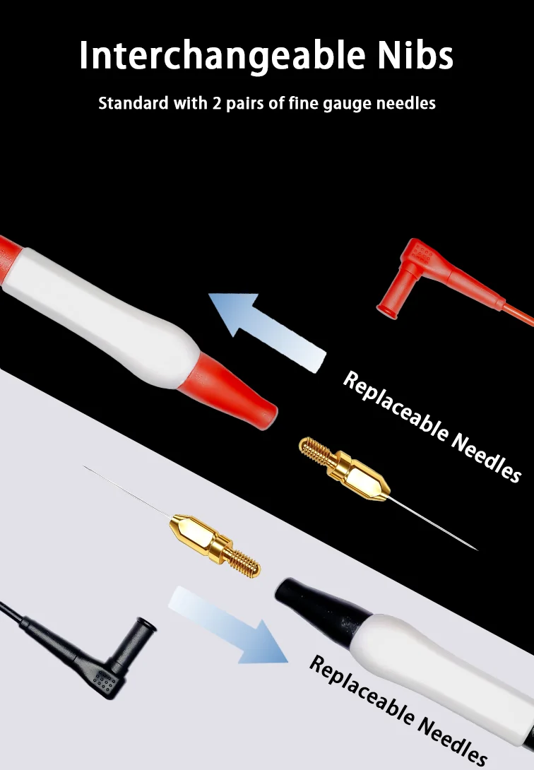 Фото Измерительные провода WYLIE BT-22 для мультиметра, 1000В 20А, устойчивые к высокому напряжению, сменные игольчатые щупы для тестирования электронных цепей. №4