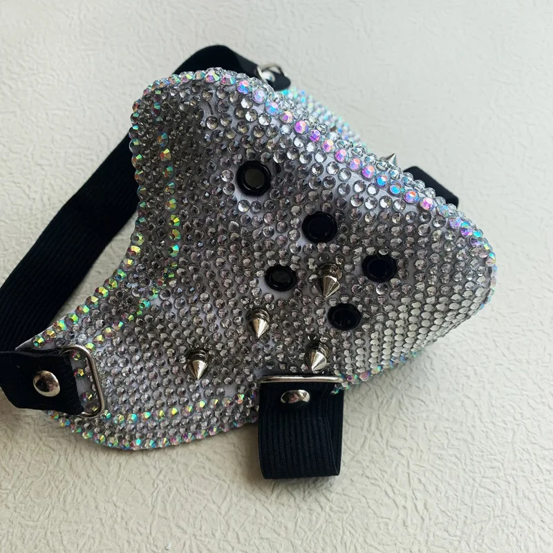 Маска с бриллиантами в стиле панк-рок женская маска для подростков езды на