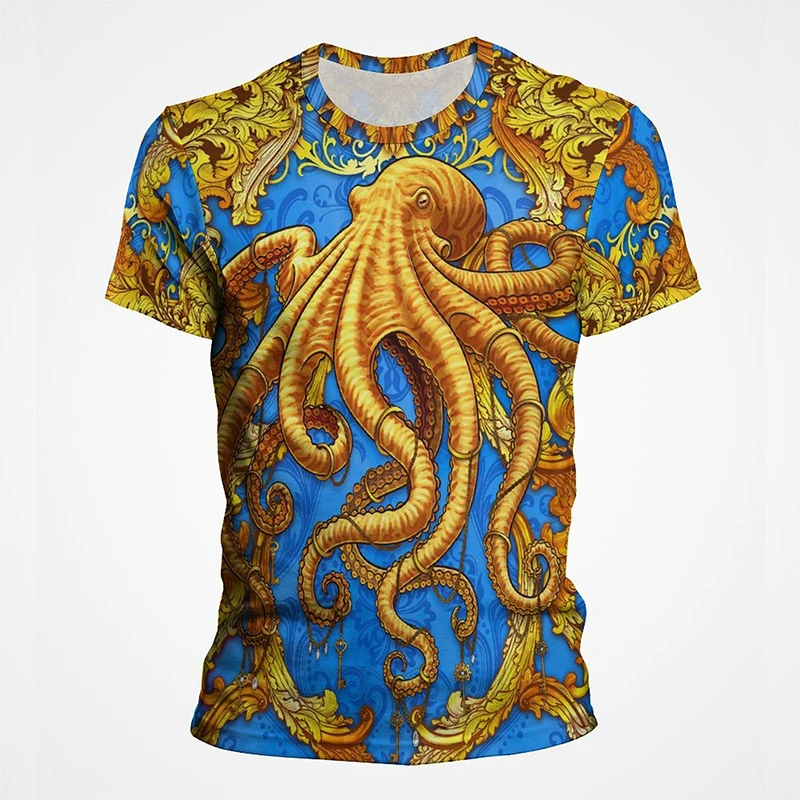 

2023 New Funny T Shirt For Men Animal Octopus Tentacles Pattern 3D Print Popular Clothes Men's Summer Fashion Cool T Shirts Tops