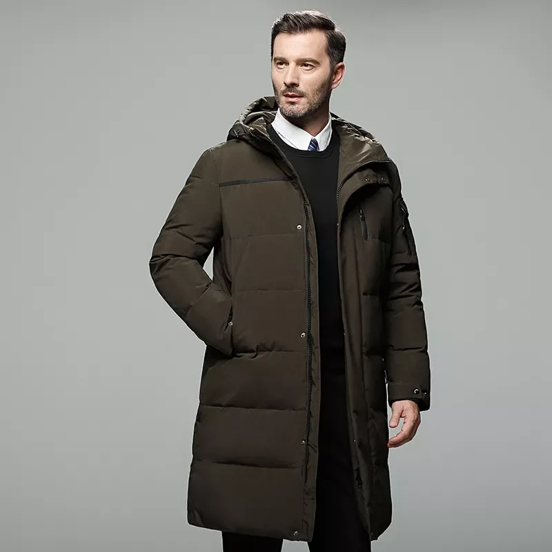 New2022 Winter Warm Down Jacket 2021 New Arrivals Men Fashion Hooded Water-resistant Windproof Long Down Jacket Male Puffer Coat