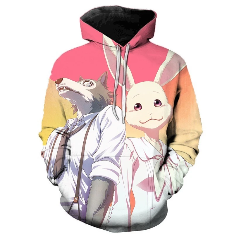 

2023 Beastars 3D Anime Hoodies Sweatshirt Autumn Winter Casual Printed Clothes Hooded Men / Women Long Sleeve Oversized Hoodies