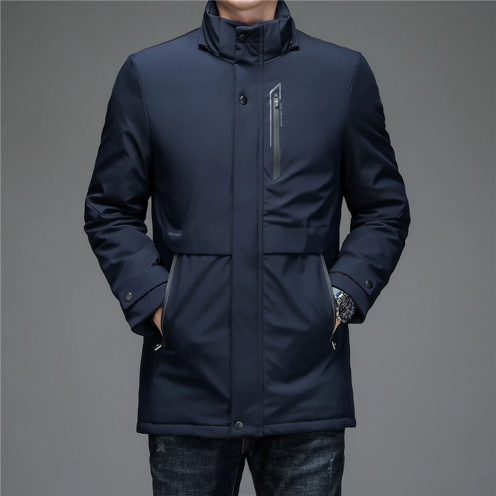 COODRONY Brand Hooded Long Jacket 90% White Duck Down Coat Men Clothing Winter Business Casual Windbreaker Overcoat Parkas Z8163