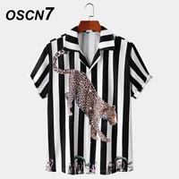 oscn7 casual printed short sleeve shirt men street 2022 hawaii beach oversize women fashion harujuku shirts for men