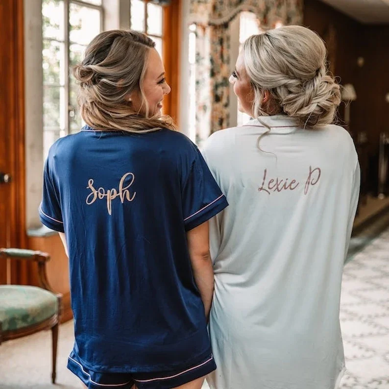 Softest Bridesmaid Pajamas Bridal Party Pajama Personalized Gifts Bachelorette Party Pajamas Bride to Be Pjs Wedding Pajamas