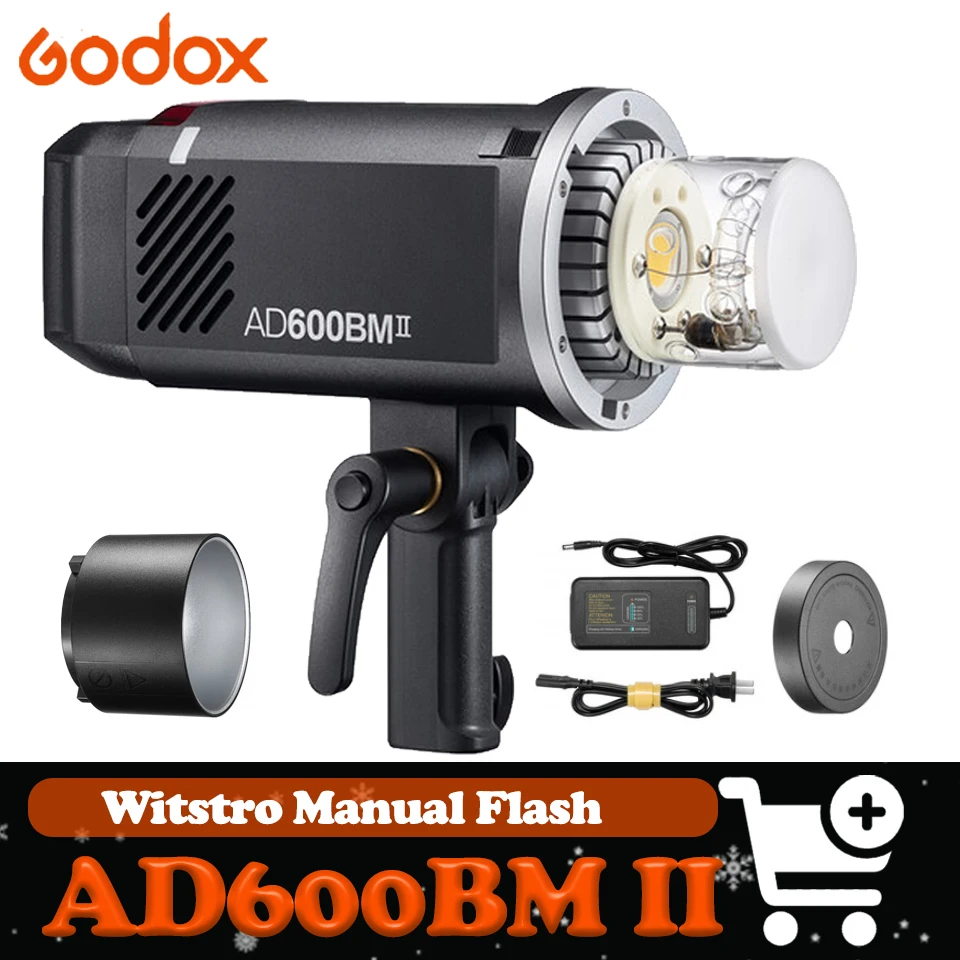 Фото Вспышка Godox AD600BMII Witstro, ручная, универсальная, для улицы, 600 Вт, TTL, HSS, время перезарядки 0.01-1.9 с, студийная вспышка №1