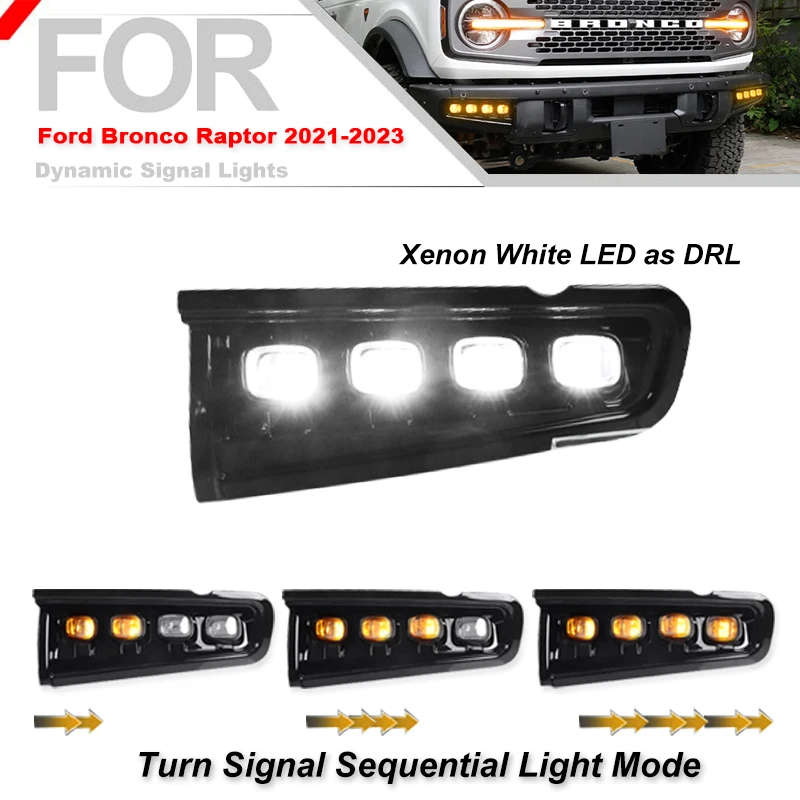 Дневные ходовые огни для Ford Bronco 2021 2022 2023 противотуманные фары Передний фонарь