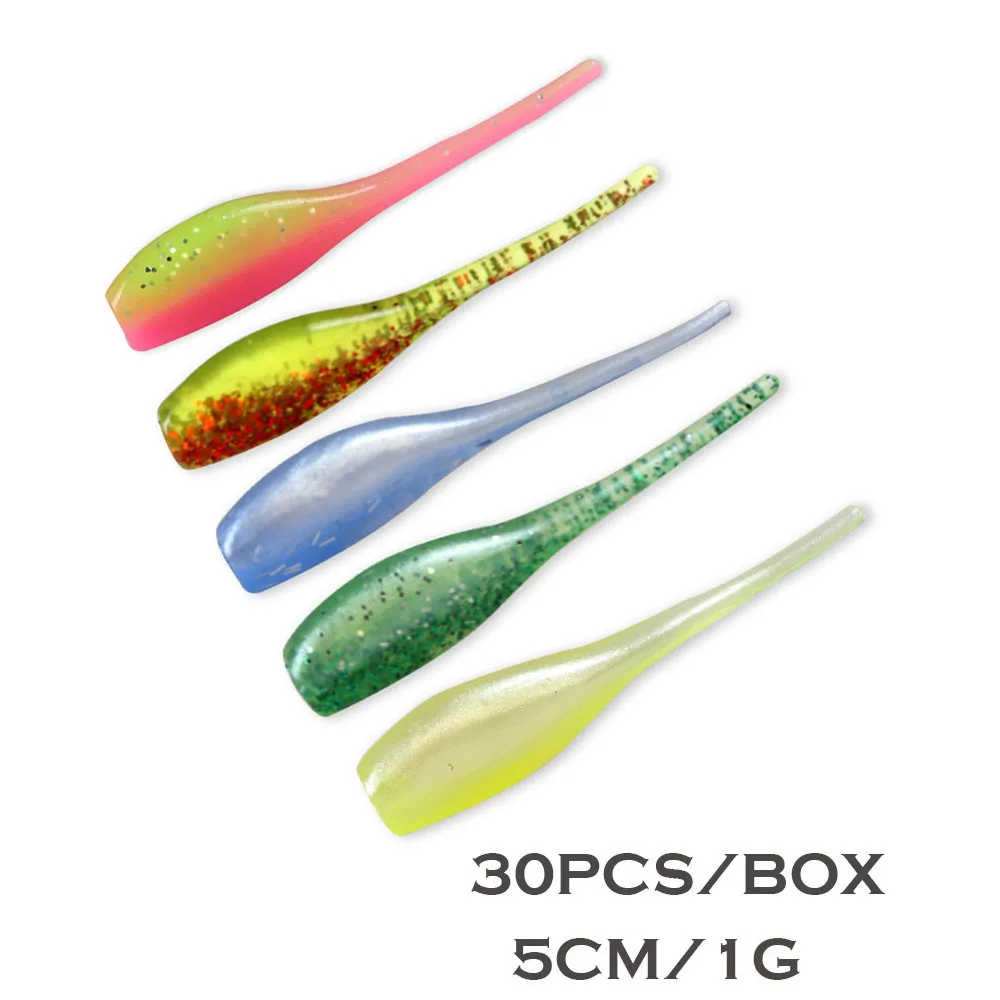 

Go-again Mini Rootfishing Soft Lures Pintail lure Soft Lures 30 soft worms/box Freshwater Sea Fishing Fake Lures