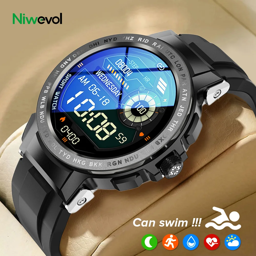 

Niwevol Sports Smart Watch Men IP68 Waterproof 24 Exercise Modes 2022 New Smartwatch for Android Ios Heart Rate Fitness Watches