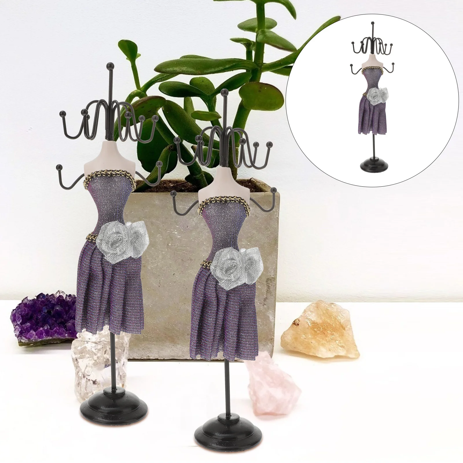 2pcs Creative Model Necklace Rack Household Stand Rack Desktop Decor