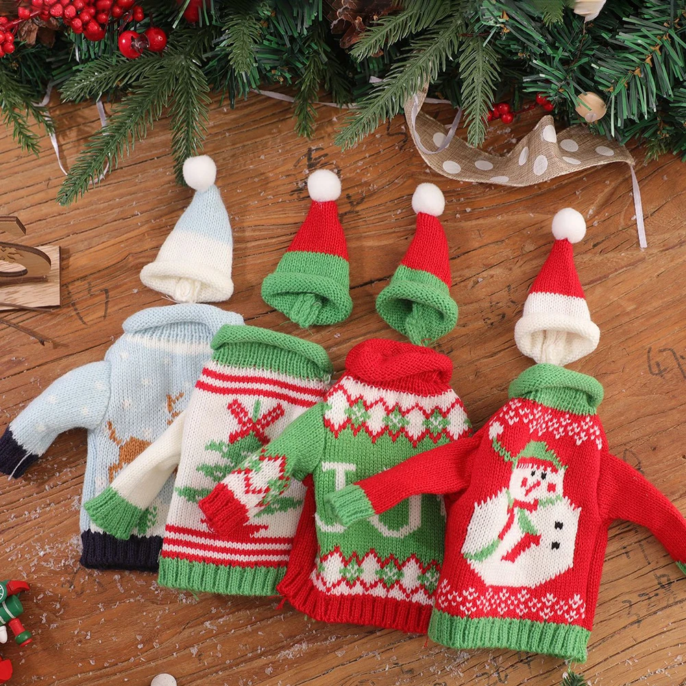 

Вязаная Рождественская сумка для бутылок, воздухопроницаемые подарочные пакеты для бутылок шампанского, «сделай сам», винные бутылки, курт...