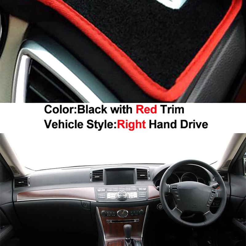 

Автомобильный внутренний чехол на приборную панель для Nissan FUGA Y50 Infiniti M35 M45 2004-2009 LHD RHD Dashmat Ковер Накидка Солнцезащитный козырек