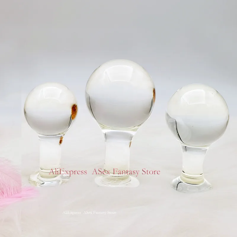 Новинка Хрустальная Анальная пробка из пирекса фаллоимитатор с большим шариком