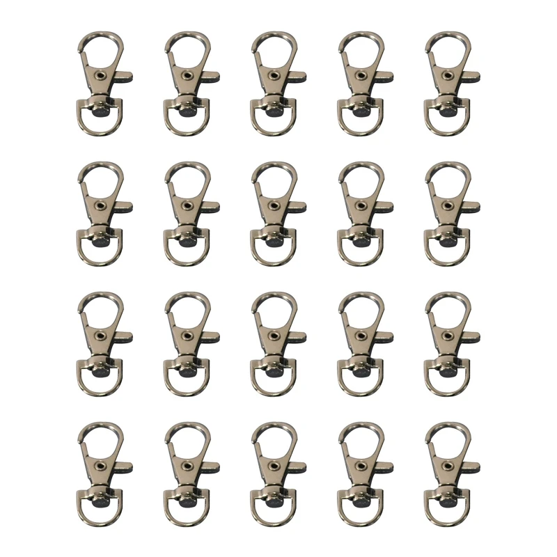 

20Pcs Metal Hooks 360 Degree Clips Door Locks for Pet Cages Chains Keychains Lanyard Snap Hook Purse Clip