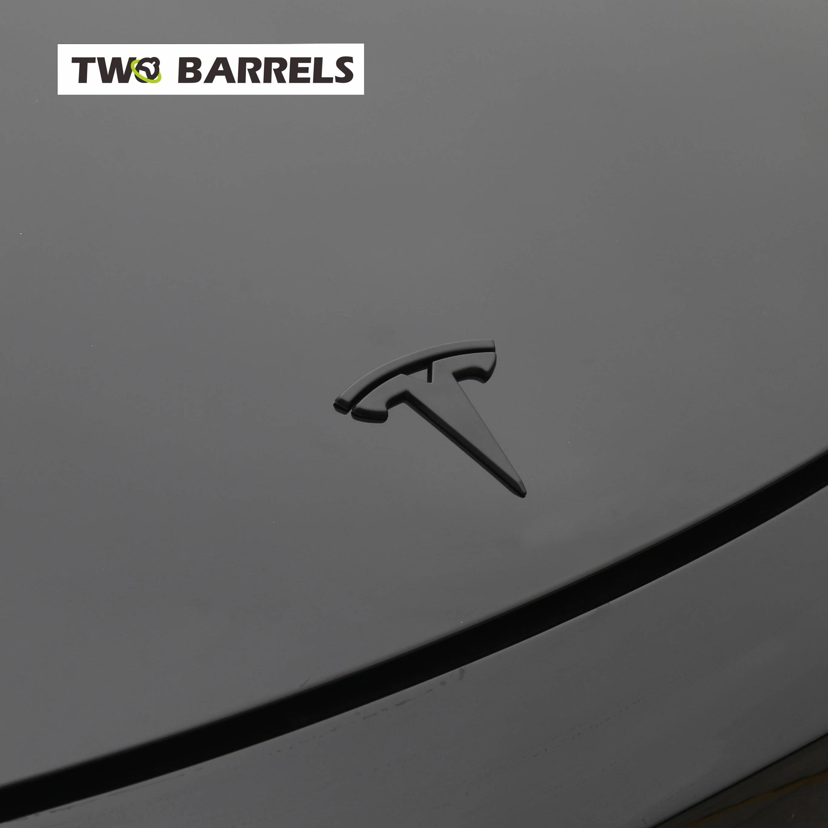 

3 Pcs Logo Stickers For Tesla Model Y & 3 Front Rear Trunk Steering Wheel Styling Logo Emblem Matte Black Paste Car Accessories