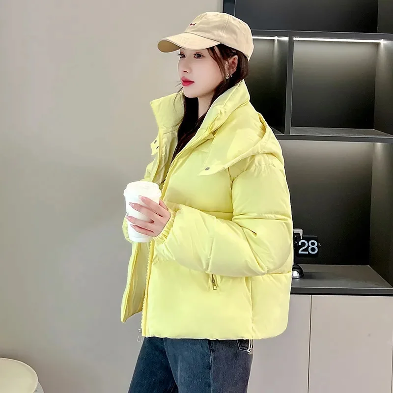 Зимняя короткая стеганая куртка женские парки новинка 2025 года повседневное