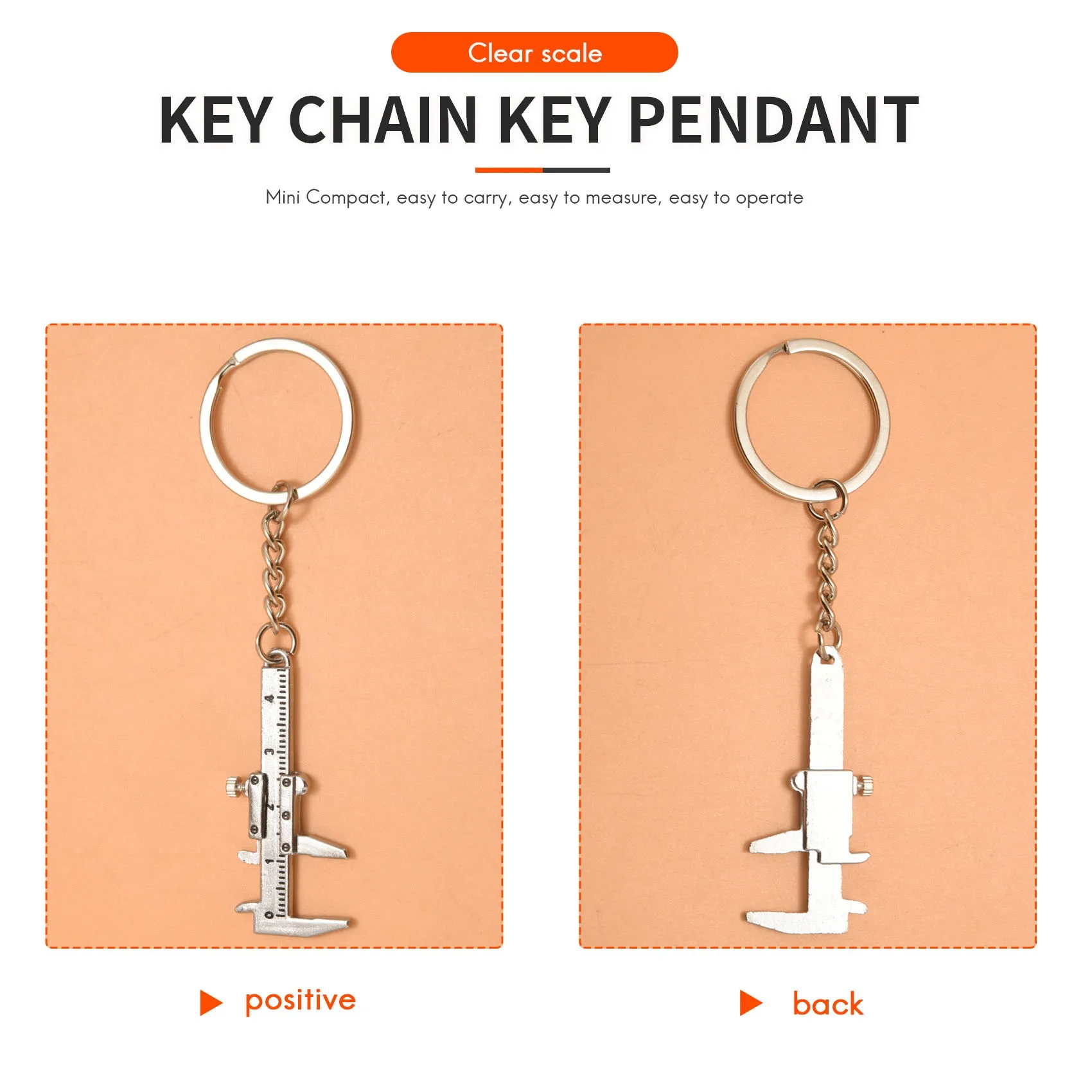 Полезный мини-штангенциркуль с нониусом подвесной слайдер брелок для ключей 10 см