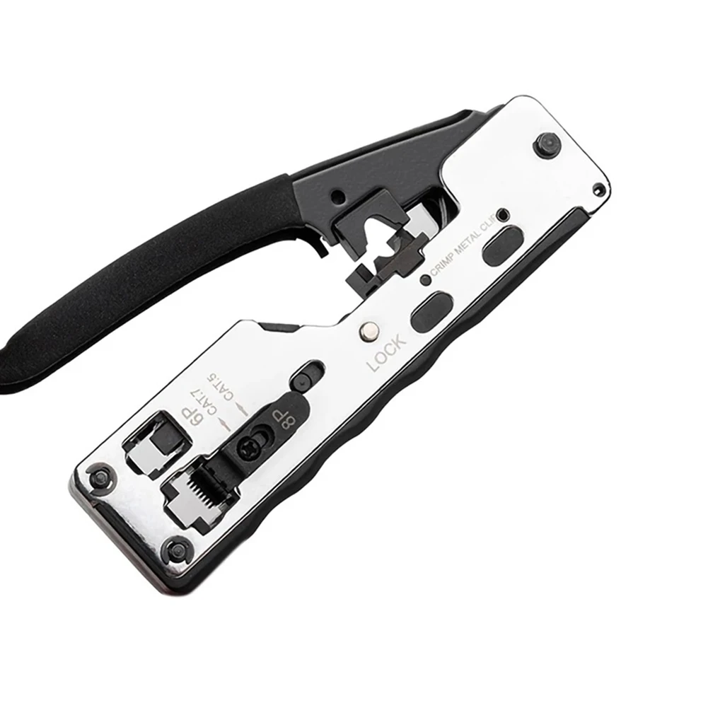 

Network Cable Crimper Plier Dovetail Clamp Multifuncti Telecom Crimper For Cat7 Cat6A Cat6e Cat5E Cat5 Metal Clips Pliers Tool