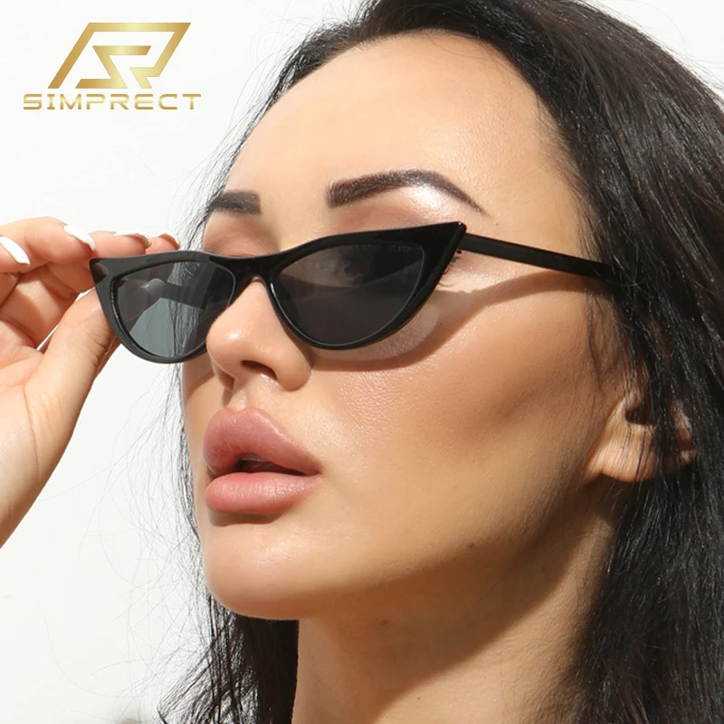 

SIMPRECT Cat Eye Sunglasses Women 2022 Luxury Brand Qyality Designer Sun Glasses Vintage UV Protection Shades For Women oculos