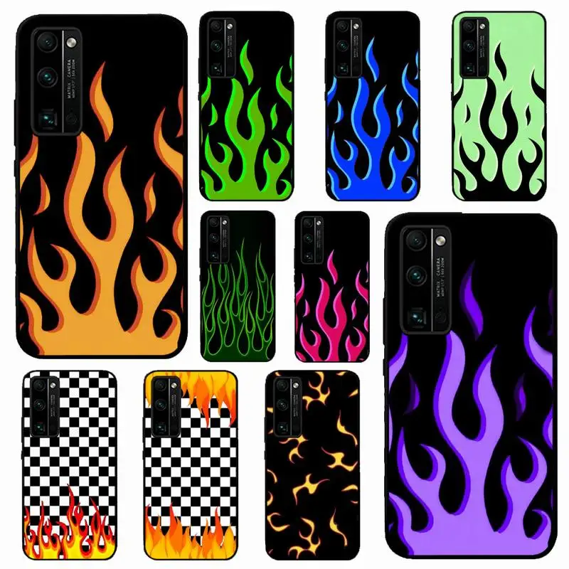 

Flame Painted Fire Pattern Phone Case for Huawei Honor 10 i 8X C 5A 20 9 10 30 lite pro Voew 10 20 V30