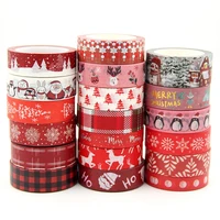 2021 new 1pc 10m merry christmas snow snowman deer tree decorative red washi tape scrapbooking masking tape school office supply
