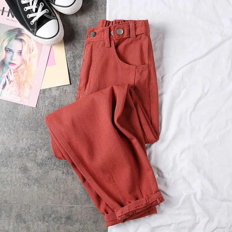 

5 Colors High Waist Loose Mom Jeans 2022 Spring Women Solid Color Straight Denim Pants Female Fashion Trendy Brand Streetwear