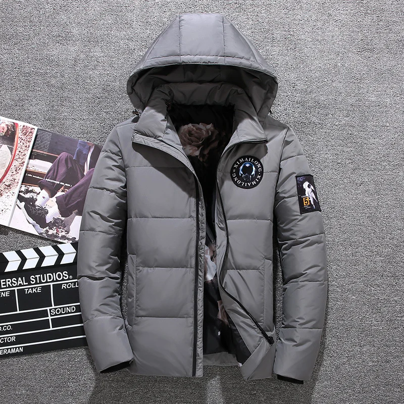 

Jacket White Down Brand Duck Men Winter Parkas Windbreaker Waterproof Hooded Thicken Warm Jackets Overcoat Men Doudoune Homme