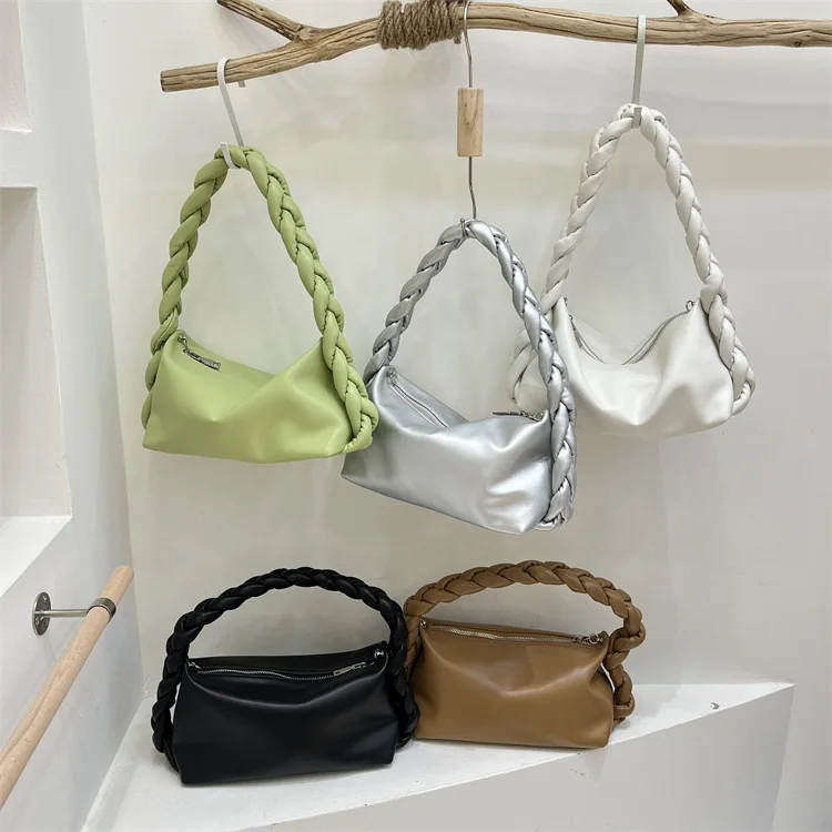 

Fashion Women PU Leather Handbag Design Bag Female New Tide Simple Personality Underarm Crescent Bag Ladies Shoulder Bag Bolsos