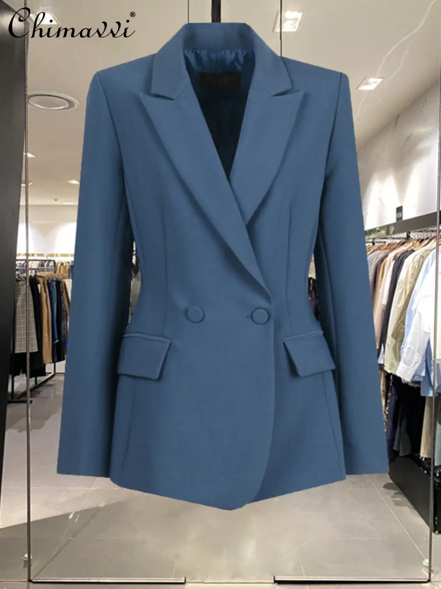 

Fashionable Slimming High-Grade Suit Jacket for Women 2022 Autumn Winter New Commuting Elegant Long Sleeve Coat All-matching