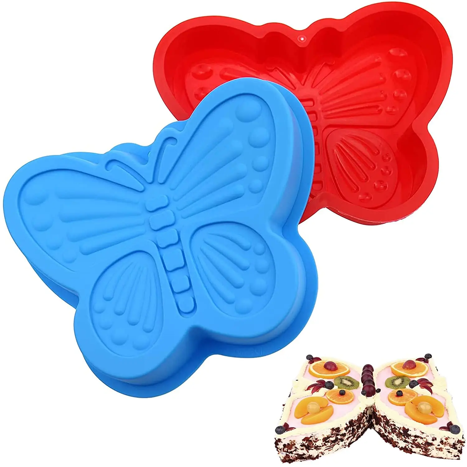 

2 pack 3d butterfly cake pan silicone mold butterfly shape cake pie baking pan molds for wedding christmas birthday cake baking