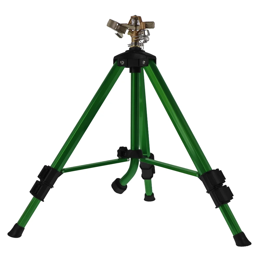 

Irrigation Brass Impact Sprinkler on Metal Tripod Base Water Spray Garden Sprayer Misting System
