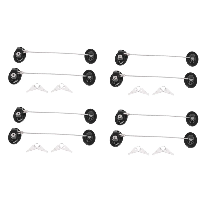 

8 Pieces Refrigerator Door Lock Strong Adhesive Freezer Door Lock File Drawer Lock Child Safety Cupboard Lock With Key