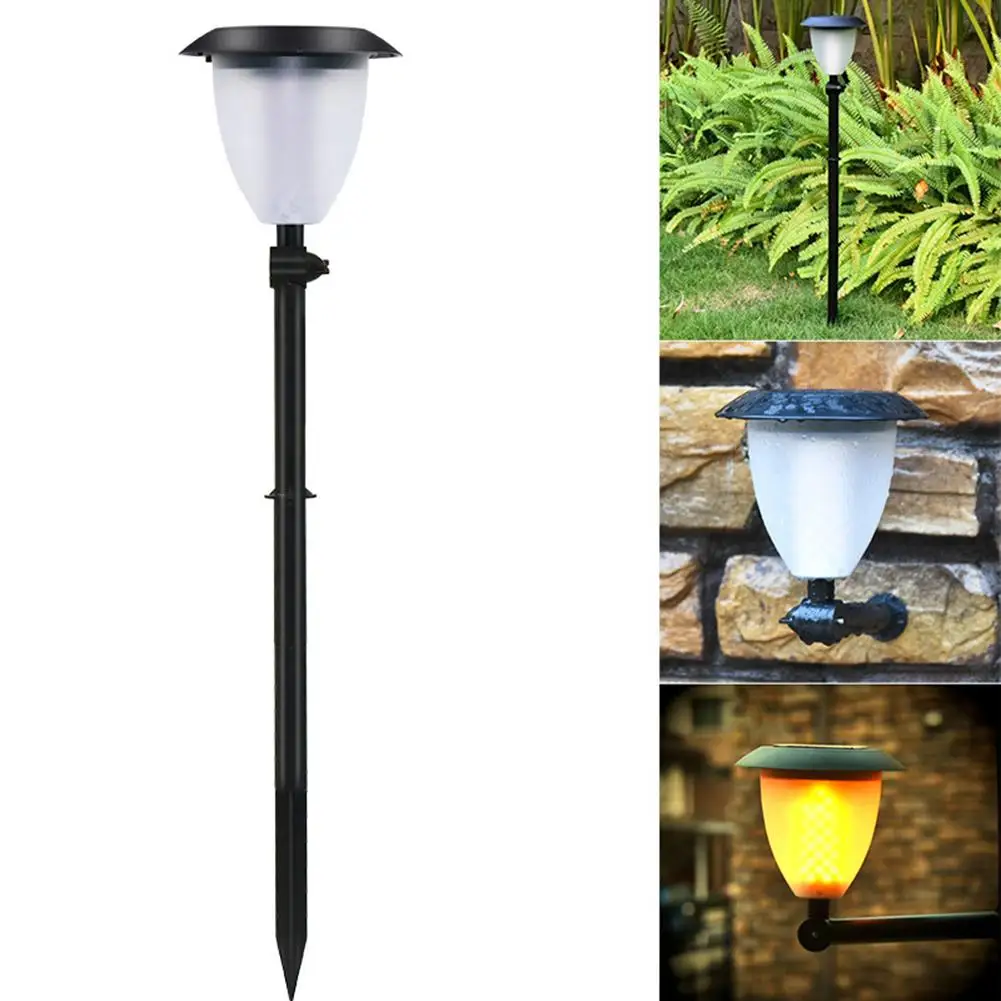 

2pcs 99 LED Column Flame Lamp Plastic Solar Energy Waterproof IP65 Courtyard Garden Outdoor Fence Wall Pluggable Night Light