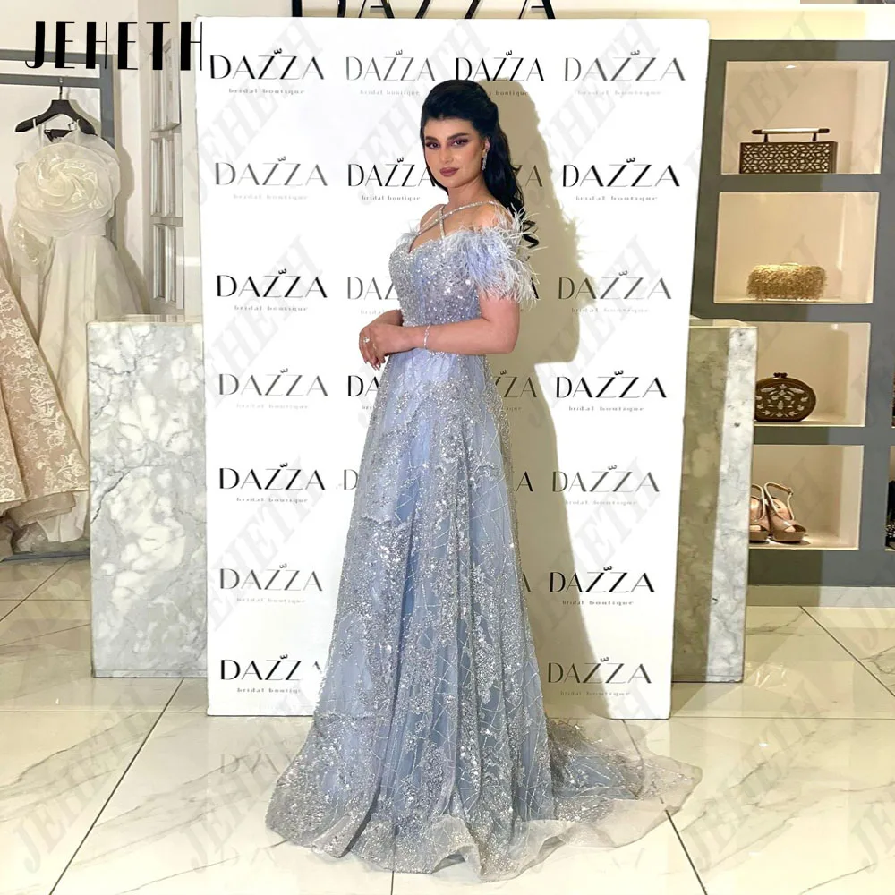 JEHETH Блестящее платье с открытыми плечами