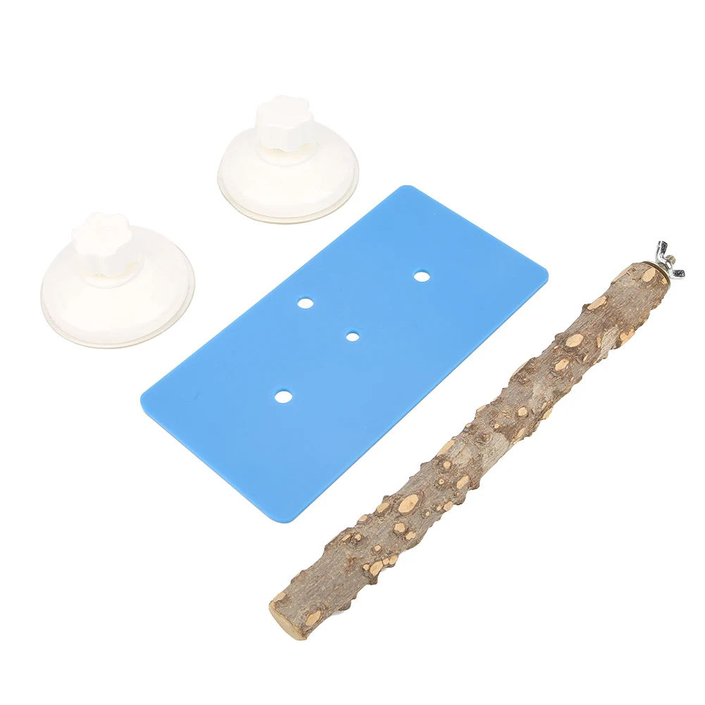 

Plastic Wall-mounted Bird Standing Rack with Suction Cup for Taking Shower Travelbird