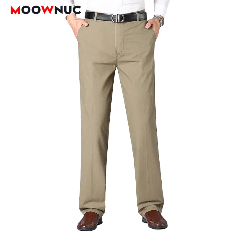 

Summer Men's Casual Trousers Fashion Pants Spring Full-Length Male 2022 Solid Hombre Business New Plus Size Straight MOOWNUC