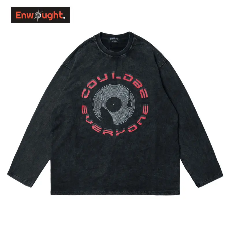

DJing Graphic T-shirts Harajuku Casual Streetwear Oversized Sweatshirts Autumn Long Sleeve T Shirts Tops Men Clothing 100%Cotton