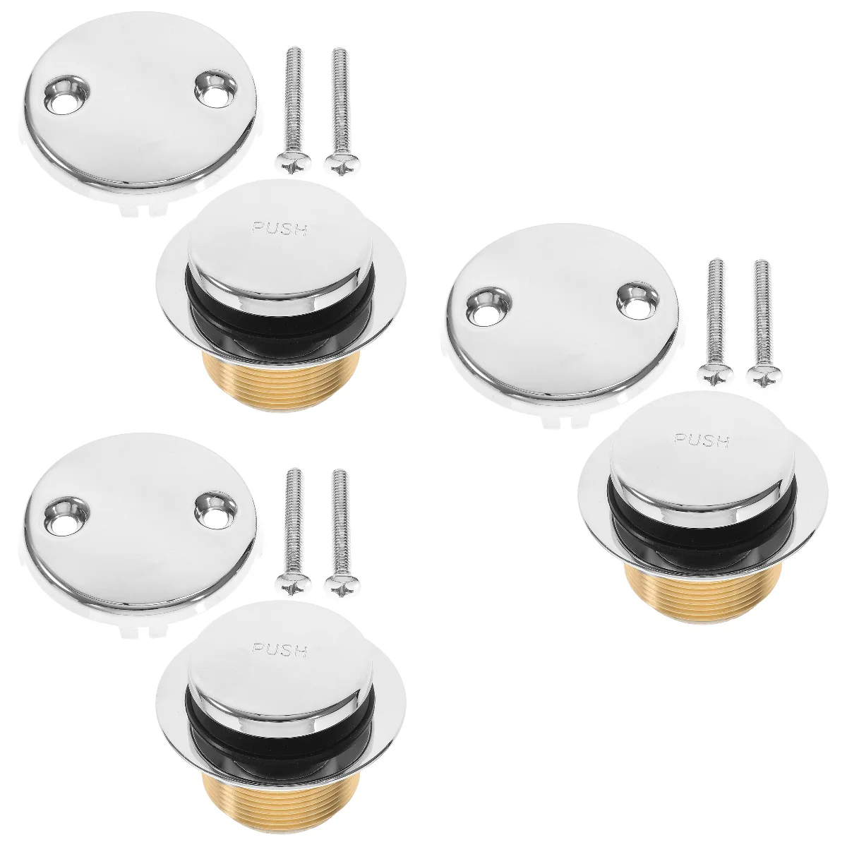 

3 Sets Bathtub Drain Trim Kit Overflow Faceplate Replacement Bathtub Waste Drain Plug