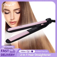 ckeyin professional 2 in 1 hair straightener flat iron curling iron ceramic salon hair straighteners fast heating styling tools
