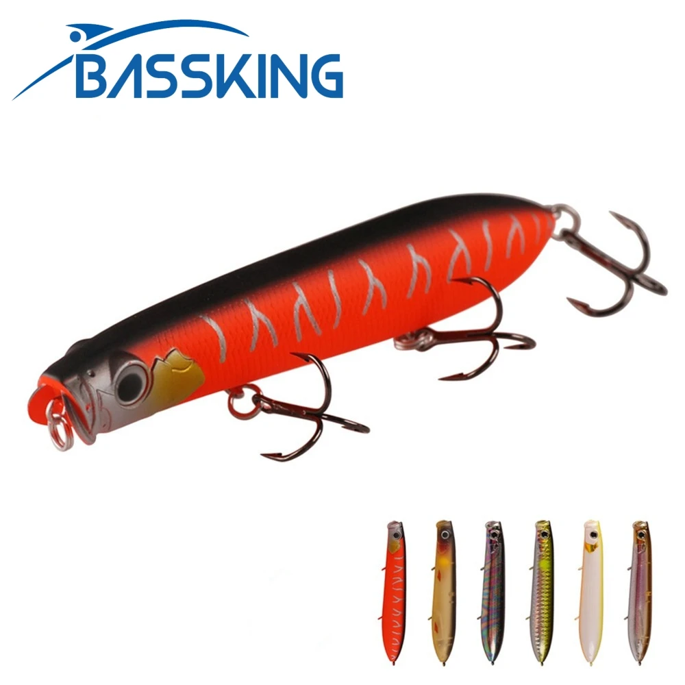 

BASSKING 105mm 14.5g Popper Fishing Lure Long Casting Artificial Hard Bait Topwater Floating Swimbait Wobblers Bass Tackle