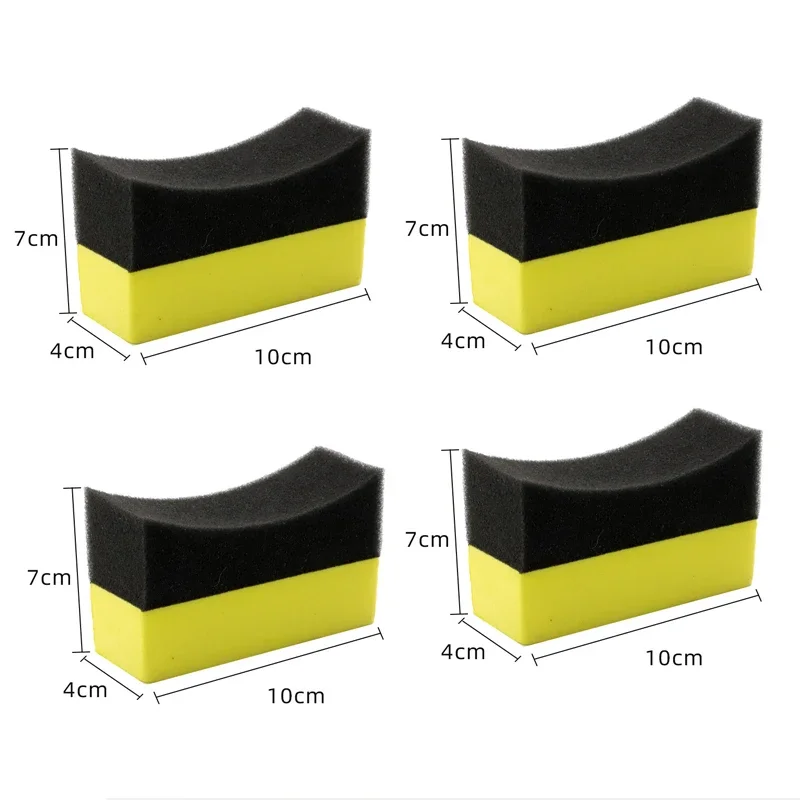 

4 шт., губка для чистки колес автомобиля, губка для полировки шин, восковой аппликатор, подушечки для мытья шин, инструмент для чистки салфеток, щетка для чистки автомобиля