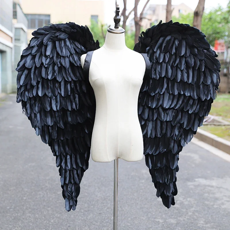 Dark Night Black Devil Photography Feather Wings Super Large Photo Performance Cosplay Bar Show Props