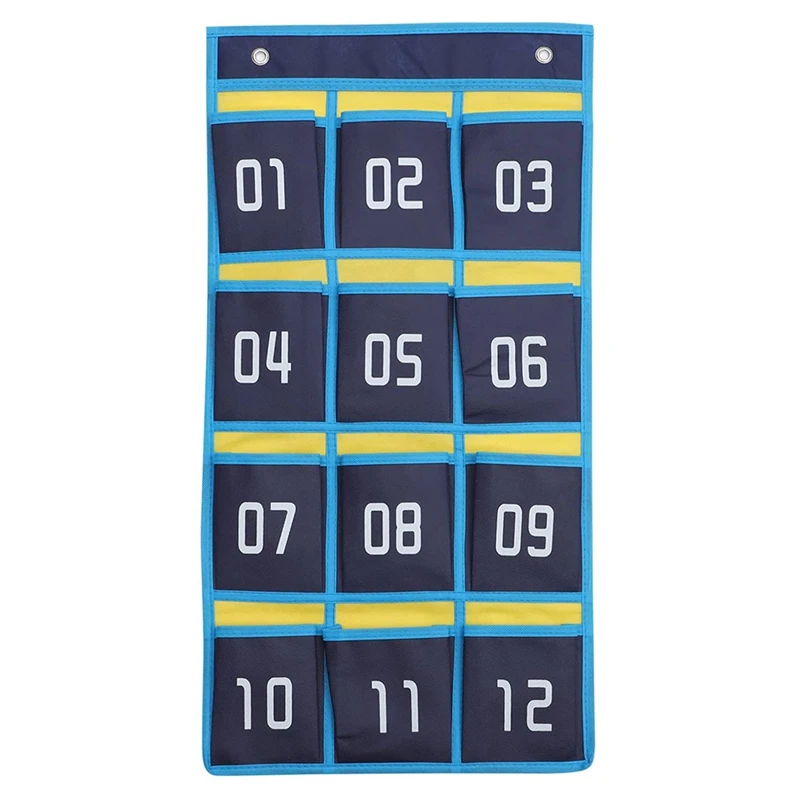 

12 Pocket Cell Phones Door Hanging Organizer Numbered Classroom Pocket Chart Calculator Holder