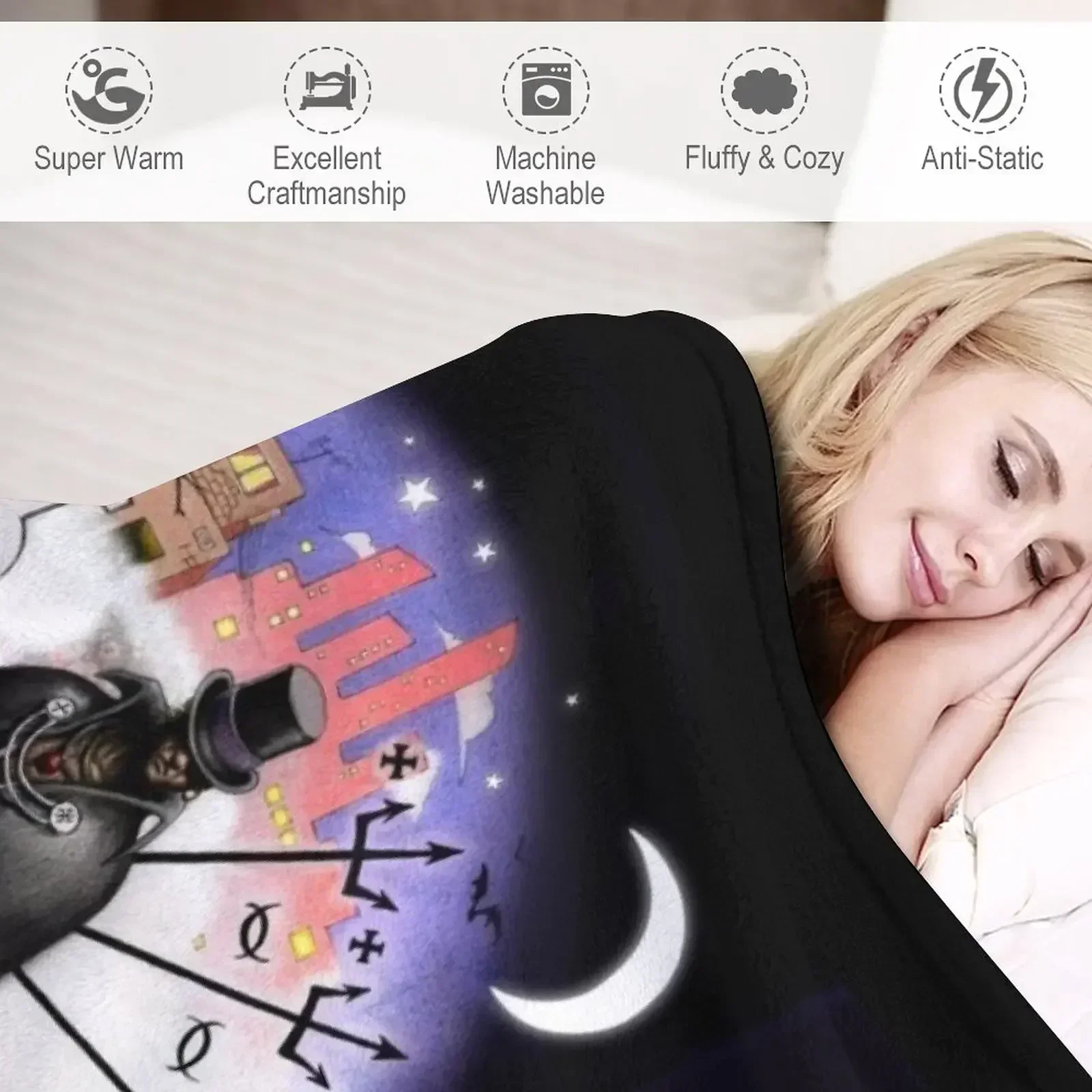 Одеяло Exu Capa Preta теплое для зимних рождественских подарков туристические