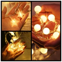 led star ball fairy string lights garland christmas lights decorations for home wedding room curtain lamp waterproof usbbattery
