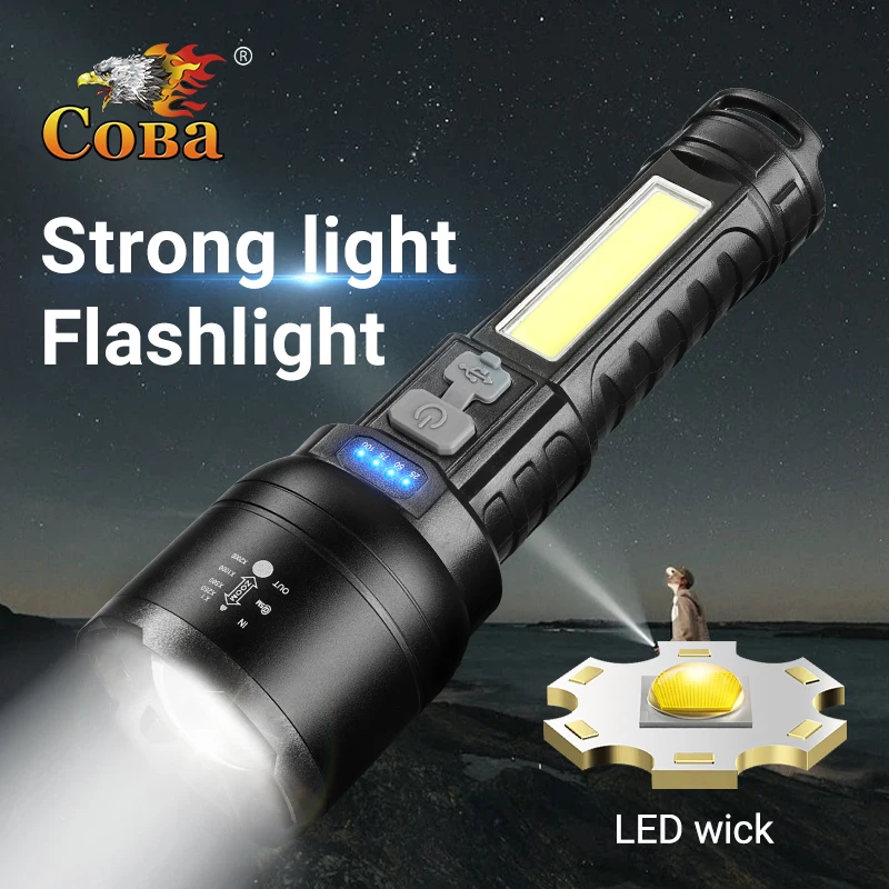 Супер яркий светодиодный фонарик дальнего действия USB перезаряжаемый