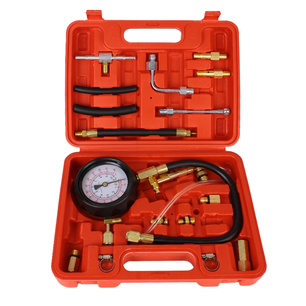 

0~140psi 0~10bar Auto Diagnostics Tools For Fuel Injection Pump Tester TU-114 Fuel Pressure Gauge Quick Coupling Car Test Set