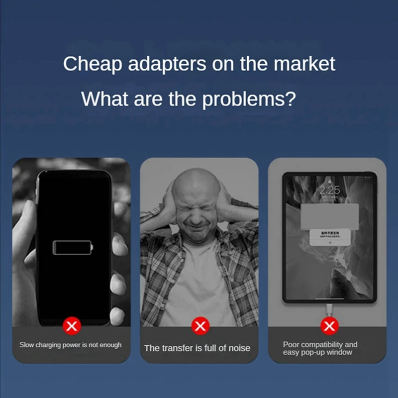 Адаптер Typec преобразователь для наушников в стиле панк плоский адаптер PD60W